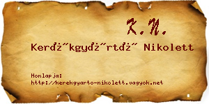 Kerékgyártó Nikolett névjegykártya